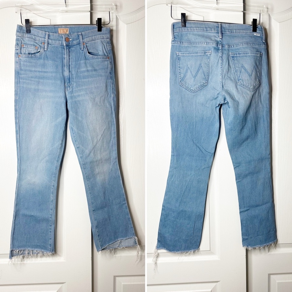 Mother Denim The Insider Crop Step Fray in Hold My Hand Light Wash Size 28 - Picture 5 of 9